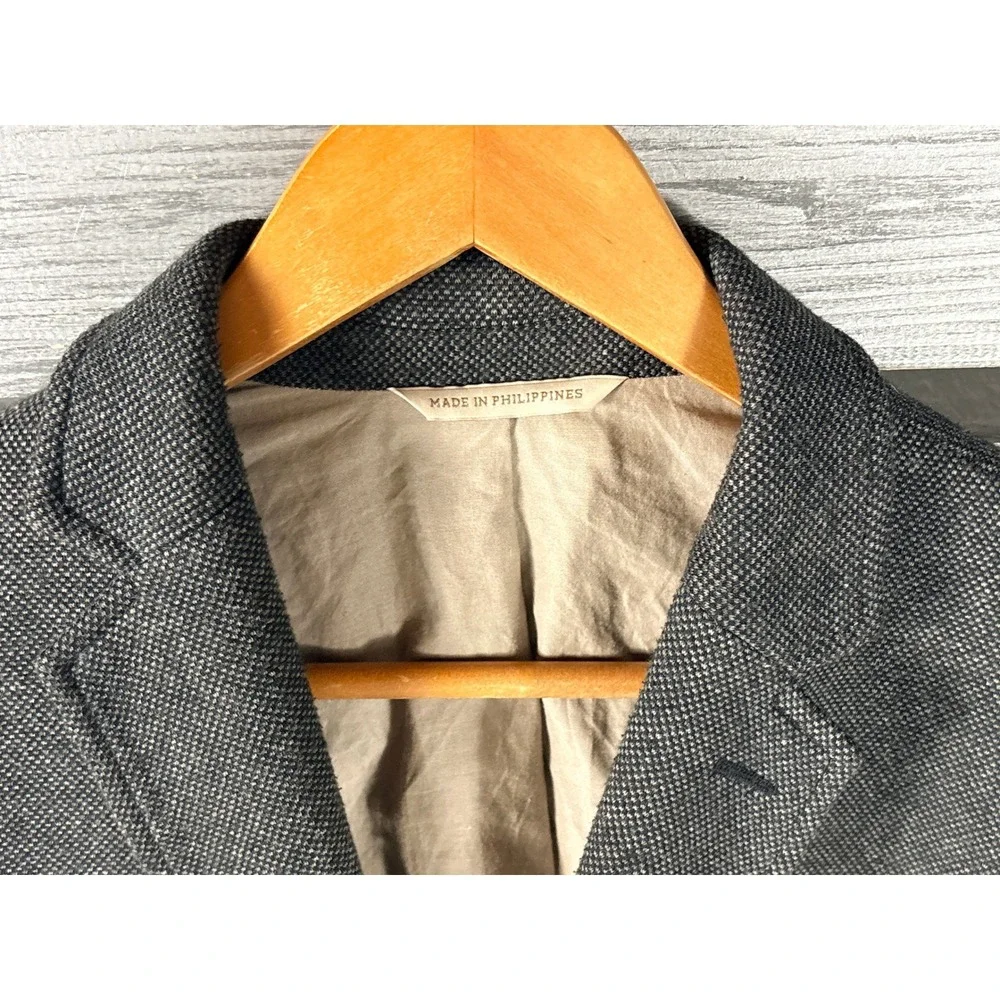 Banana Republic Heritage Mens Gray Tweed Knit 3 Button Blazer Sport Coat M